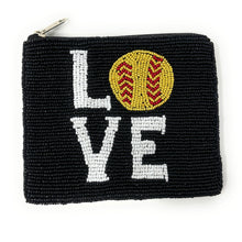 Load image into Gallery viewer, Coin Purse Pouch, Beaded Coin Purse, Cute Coin Purse, Beaded Purse, game day Coin Purse, Best Friend Gift, Pouches, Boho bags, Wallets for her, boho purse, gifts for her, cute pouches, pouches for women, boho pouch, boho accessories, best friend gifts, coin purse, coin pouch, money coin pouch, friend gift, miscellaneous gifts, best seller, best selling items, bachelorette gifts, birthday gifts, preppy beaded wallet, softball lover gifts, softball pouch, softball accessories, party baseball favors