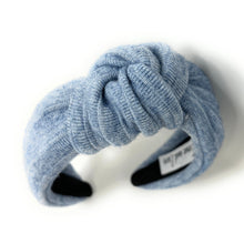 Load image into Gallery viewer, Fall Autumn Headband, Fall Knotted Headband, blue Knot Headband, Fall Hair Accessories, light blue Headband, Best Seller, headbands for women, best selling items, knotted headband, hairbands for women, Fall Winter gifts, Solid color knot Headband, Solid color hair accessories, blue color knot headband, soft knotted headband, Statement headband, Birthday gifts, custom knot headband, Fall Autumn  accessories, blue headband, blue soft fabric headband, autumn knot headband, top knotted headband
