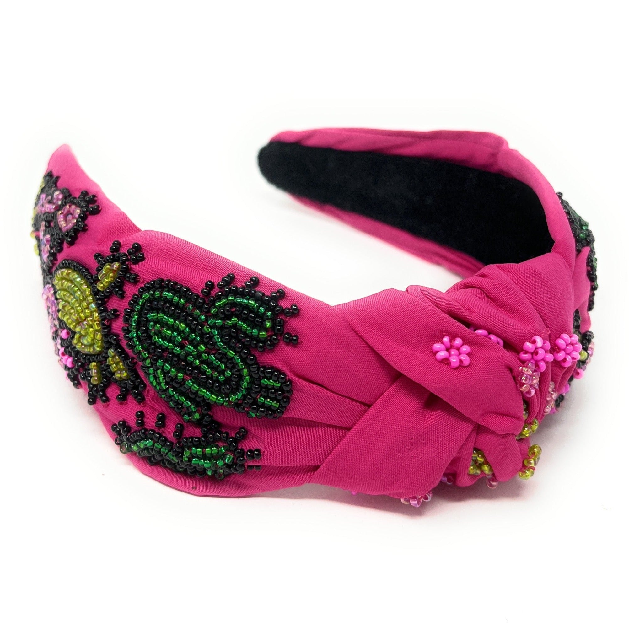 succulent headband Succulent Beaded Knot Headband | Fuchsia Knot Headband