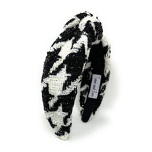 Load image into Gallery viewer, houndstooth Headband, tweed Knotted Headband, houndstooth Knotted Headband, houndstooth tweed Hair Accessories, black white Headband, Best Seller, headbands for women, best selling items, knotted headband, hairbands for women, black white plaid gifts, Plaid knot Headband, winter hair accessories, winter plaid headband, tweed uniform headband, Statement headband, winter headband, winter style knot headband, custom Knotted headband, plaid headband, Winter Plaid knot headband, plaid knot headband, plaid access