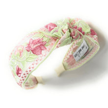 Load image into Gallery viewer, headband for women, fashion headbands, sheer headband, best selling items, embroidered headband, summer headband, top knot headband, woven top knot headband, floral headband, hair band, trendy headbands, top knotted headband, spring headband, spring summer style, handmade headbands, top knotted headband, knotted headband, hair band for women, floral fashion headband, twist headband, headband style, hair accessories, boho knotted headband, chic headband, Boho twisted headband