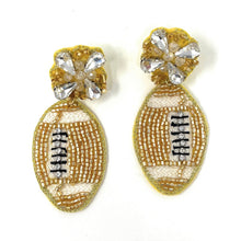 Load image into Gallery viewer, football Beaded Earrings, beaded football Earrings, football Earrings, football love Beaded Earrings, football bead earrings, football lover bead earrings, LA Rams, yellow earrings, LA Rams earrings, Pittsburg earrings, football seed bead earrings, football accessories, Pittsburgh Steelers accessories, Steelers earrings, gifts for mom, best friend gifts, birthday gifts, sport jewelry, sport bead earrings, football accessory, Steelers Statement earrings, Iowa Football