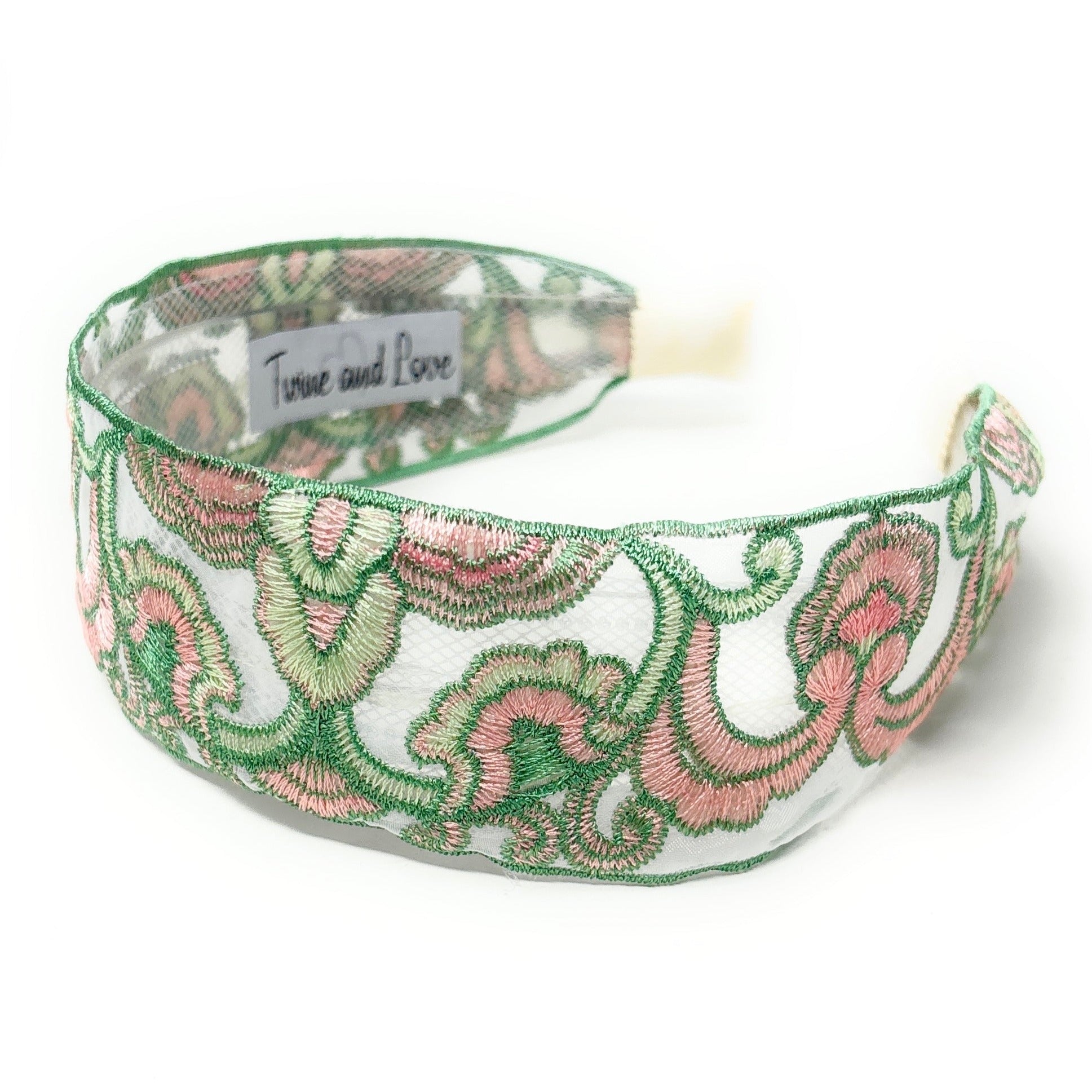 Rhinestone Floral Embroidered Headband Baroque Rhinestone Crystal Headbands for Women Embroidered  main image 3
