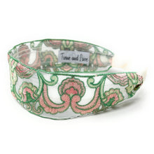 Load image into Gallery viewer, headband for women, fashion headbands, sheer headband, best selling items, embroidered headband, summer headband, wide headband, woven headband, floral headband, hair band, trendy headbands, baroque headband, spring headband, spring summer style, handmade headbands, top knotted headband, knotted headband, hair band for women, floral fashion headband, twist headband, headband style, hair accessories, boho knotted headband, chic headband, Boho twisted headband, sheer headband