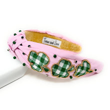 Load image into Gallery viewer, Pink green checkered headband