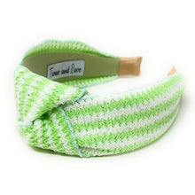 Load image into Gallery viewer, headband for woman, fashion headbands, neon raffia knot headband, woven headbands for women, stylish headbands, raffia headband style, top knot headband, woven top knot headband, ivory headband, raffia hair band, green raffia headband, raffia woven headband, women top knot headband, best selling items, neon knot headband, woven top knot headband, handmade headbands, top knotted headband, knotted headband, boho headband, summer headband, green color headband, resort headband