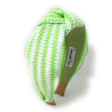 Load image into Gallery viewer, headband for woman, fashion headbands, neon raffia knot headband, woven headbands for women, stylish headbands, raffia headband style, top knot headband, woven top knot headband, ivory headband, raffia hair band, green raffia headband, raffia woven headband, women top knot headband, best selling items, neon knot headband, woven top knot headband, handmade headbands, top knotted headband, knotted headband, boho headband, summer headband, green color headband, resort headband