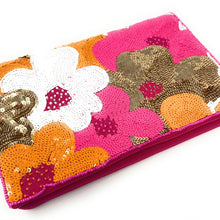 Load image into Gallery viewer, pink clutch purse, beaded bag, birthday gifts, seed bead purse, pink sequin gold bag, seed bead clutch, gold bag, pink clutch bag, engagement gift, bridal gift to bride, bridal gift, gifts to bride, wedding gift, bride gifts, crossbody purse, bride to be gift, bachelorette gifts, best friend gift, best selling items, party bag, boho clutch, best friend gift, bridesmaid gift, pink beaded clutch purse, fuchsia beaded clutch, pink clutch, pink purse, holiday bags, evening clutches, evening bags,  