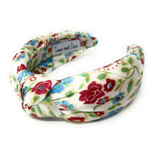Load image into Gallery viewer, headbands for women, Wide knot headband, handmade headbands, top knotted headband, knotted headband, hair band for women, embellished headband, padded headband, padded floral headband, luxury headband, spring headband, knotted jeweled headband, bling headband, embellished knot headband, luxury knot headband, knot headband, Floral rhinestone headband, floral hair accessories, floral headbands, summer headbands, custom jeweled headband, embellished headband, best selling items, custom headbands