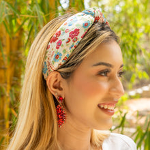 Load image into Gallery viewer, headbands for women, Wide knot headband, handmade headbands, top knotted headband, knotted headband, hair band for women, embellished headband, padded headband, padded floral headband, luxury headband, spring headband, knotted jeweled headband, bling headband, embellished knot headband, luxury knot headband, knot headband, Floral rhinestone headband, floral hair accessories, floral headbands, summer headbands, custom jeweled headband, embellished headband, best selling items, custom headbands