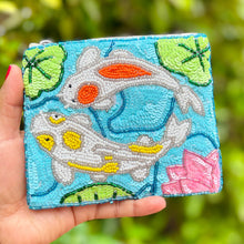 Load image into Gallery viewer, koi beaded Coin Purse Pouch, koi Beaded Coin Purse, koi fish Purse, koi fish Beaded Purse, Summer Coin Purse, Best Friend Gift, Boho bags, Wallets for her, boho gifts, boho pouch, boho accessories, best friend gifts, tween girl gifts, summer sequin beaded coin pouch, miscellaneous gifts, best seller, best selling items, bachelorette gifts, birthday gifts, preppy beaded wallet, party favors, bachelorette bag, money pouch, wallets for girls, bohemian wallet, batch gifts, mother’s day gift, good luck purse