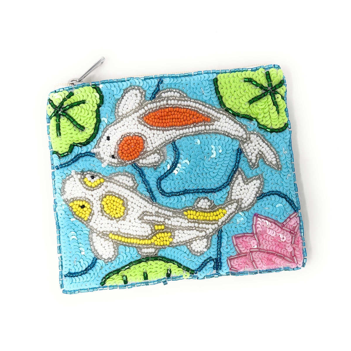 Twine and Love | Koi Fish Beaded Pouch | Handcrafted Accessories and More