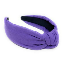 Load image into Gallery viewer, Soft lavender twist headband designed with a voluminous knot detail and a comfortable structured band.
