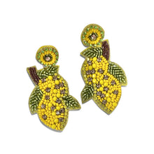 Load image into Gallery viewer, Lemons beaded earrings