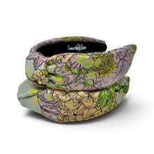 Load image into Gallery viewer, Stylish pink and green floral jacquard headband for women.