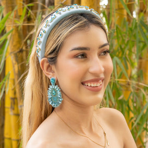 custom beaded Earrings, Unique jeweled Earrings, light blue Beaded Earrings, boho earrings, sea blue jeweled earrings, handmade earrings, custom earrings, party accessories, fancy accessories, turquoise blue embellished earrings, custom earrings, best friend gifts, birthday gifts, bohemian earrings, luxurious handmade accessories, night jewelry, Fancy earrings, boho earrings, beaded earrings, Fancy jeweled earrings, statement earrings, best selling items, light blue embellished earrings, handmade gifts, cus