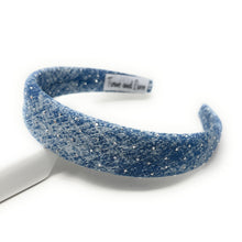 Load image into Gallery viewer, light blue denim glittery headband on a white background