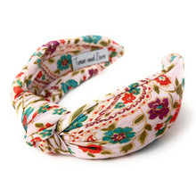 Load image into Gallery viewer, headbands for women, Wide knot headband, handmade headbands, top knotted headband, knotted headband, hair band for women, embellished headband, padded headband, padded floral headband, luxury headband, spring headband, knotted jeweled headband, bling headband, embellished knot headband, luxury knot headband, knot headband, Floral rhinestone headband, floral hair accessories, floral headbands, summer headbands, custom jeweled headband, embellished headband, best selling items, custom headbands