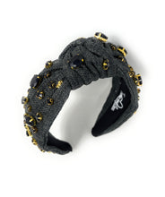Load image into Gallery viewer, Luxurious textured headband with decorative elements for a sophisticated touch.