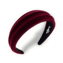 Load image into Gallery viewer, Burgundy headband with a black interior on a white background
