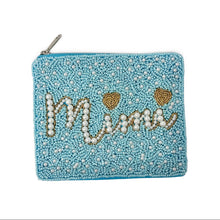 Load image into Gallery viewer, Elegant Mimi hand beaded cosmetic and coin pouch, handmade with intricate bead embroidery.
