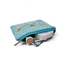 Load image into Gallery viewer, Women's Mimi hand beaded pouch, perfect for storing makeup, cash, cards, and small essentials.
