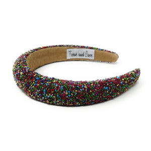 headbands for women, baroque headband, handmade headbands, sprinkle headband, confetti headband, sprinkles padded headband, birthday headband, birthday accessories, embellished headband, rhinestone headband, shimmer headband, multi color headband, cupcake headband, birthday gifts, confetti baroque headband, padded headband, luxury knot headband, knot headband, thick headband, custom headband, handmade headbands, custom headband, boho headband, birthday accessories, best selling items
