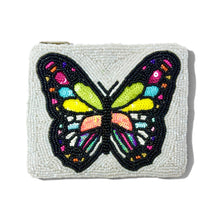 Load image into Gallery viewer, Beaded butterfly clutch with colorful design on a white background