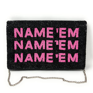 Large NAME’EM Purse, Name’em Beaded Purse, RHOBH gifts, tween girl gifts, Pouches, Real Housewives Gift, beaded pouch zipper, Girl trip gifts, Black beaded purse, gifs for her, birthday gifts, cute pouches, batch gifts, RHOBH boho pouch, Housewives of Beverly Hills accessories, best friend gifts, Name em purse, girlfriend gift, miscellaneous gifts, best friend birthday gift, gift card bag, Bachelorette gifts, Bachelorette party favors, RHOBH beaded purse, Sutton, Bravo bachelorette, best selling items, zipp