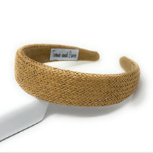 Load image into Gallery viewer, Woven raffia wide headband in natural beige tone