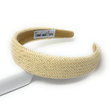 Load image into Gallery viewer, Light ivory woven raffia wide headband with textured finish