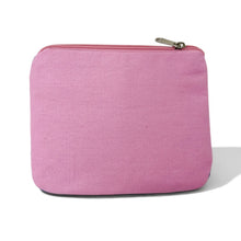 Load image into Gallery viewer, Bright pink fish-themed zip pouch with multicolor hand-beaded details