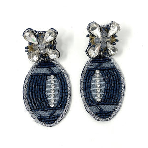 football Beaded Earrings, navy blue football Earrings, football Earrings, cowboys football, football earrings, Dallas Cowboys football earrings, navy blue football accessories, football earrings, cowboys earrings, navy blue orange football earrings, football seed bead earrings, football accessories, Football women accessories, Game day earrings, Best selling items, birthday gifts, sport jewelry, sport bead earrings, football accessory, College gifts, Football gifts for her
