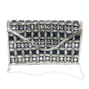 Boho beaded clutch purse, seed bead purse, beaded bag, blue silver color handbag, beaded bag, navy blue color clutch, birthday gift for her, Fall clutch bag, seed bead purse, engagement gift, party clutches, bridal gift, navy blue elegant purse, gifts to bride, gifts for bride, wedding gift, evening bags, Winter beaded clutch purse, birthday gift for her, navy blue silver beaded clutch, seed bead purse, beaded bag, silver bag, boho purse, sequin silver beaded clutch purse, unique bags, best selling items, h