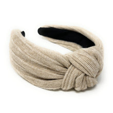 Load image into Gallery viewer, Fall Autumn Headband, Fall Knotted Headband, beige Knot Headband, Fall Hair Accessories, beige solid Headband, Best Seller, headbands for women, best selling items, solid knotted headband, hairbands for women, Fall Winter gifts, Solid color knot Headband, Solid color hair accessories, beige color knot headband, soft knotted headband, Statement headband, Birthday gifts, custom knot headband, Fall Autumn Neutral color accessories, nude color headband, beige soft fabric headband, autumn knot headband, top knot