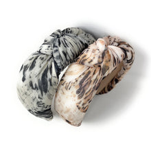 Load image into Gallery viewer, Everyday Chic Knot Headband Set – Black &amp; Beige
