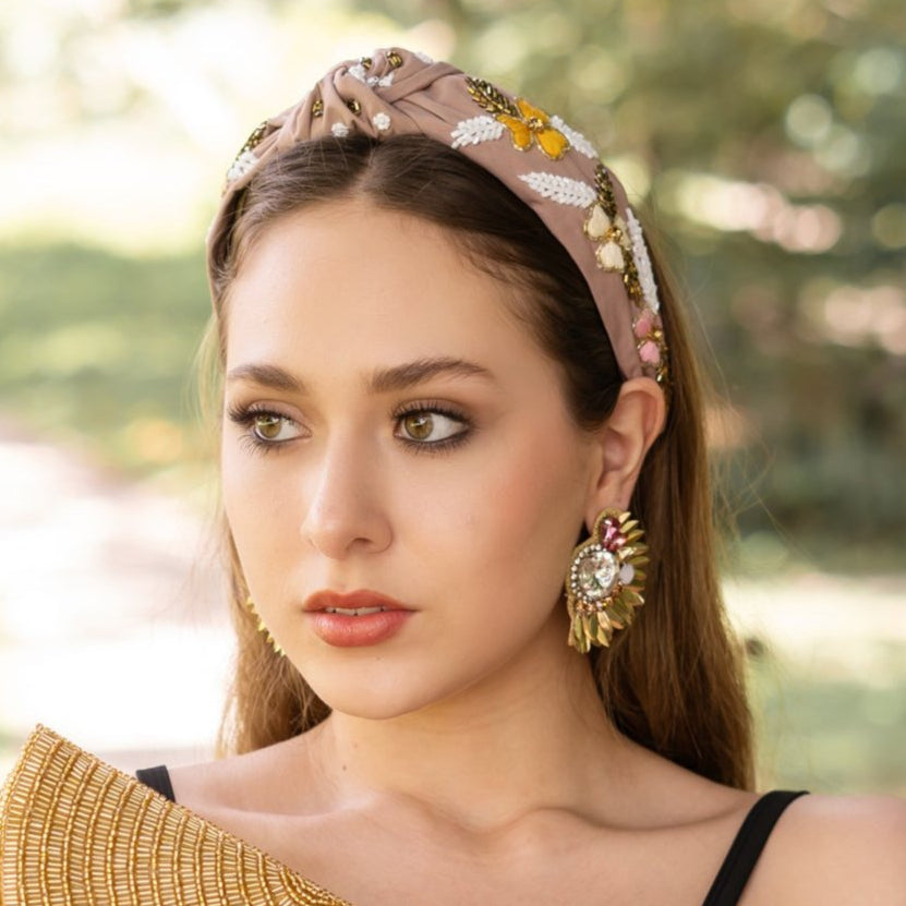 Hand beaded head band Twine and Love | Beaded Derby Knot Headband | Handcrafted  main image 4