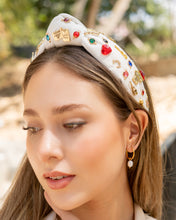 Load image into Gallery viewer, headband for women, Taylor Swift Knot headband, White knot headband, Eras knot headband, top knot headband, pop star headband, heart hands gift, kelce87, best gifts for her, red heart hair band, summer knot headband, karma gifts, tween girl gifs, custom era headband, bejeweled handmade gifts, top knotted headband, bejeweled knotted headband, Taylor swift swiftie headbands, era concert, concert headband, era embellished headband, best selling items, luxury headband, custom headband