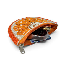 Load image into Gallery viewer, Colorful orange slice hand-beaded pouch