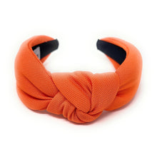 Load image into Gallery viewer, summer Headband, orange Knotted Headband, orange color Knot Headband, neon Hair Accessories, neon orange knot Headband, Best Seller, headbands for women, best selling items, neon orange knotted headband, hairbands for women, orange color Headband, Solid color hair accessories, summer headband, solid color knotted headband, Statement headband, Summer knot headband, orange knot headband, solid hairband, solid color headband, custom headband, Handmade gifts, best selling items, Summer accessories
