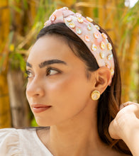 Load image into Gallery viewer, rainbow Knot headband, peach knot headband, light pink knotted headband, blush color accessories, multicolor knot headband, pastel color headband, peach fuzz headband, light pink color hair band, rainbow headbands, baby shower headband, multi color pastel knotted headband, baby shower knotted headband, game day hair accessories, summer accessories, spring accessories spring headband, Easter accessories, custom headband, handmade headbands, Easter knotted headband, best selling items