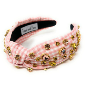 gingham Knot headband, peach knot headband, light pink knotted headband, blush color accessories, blush knot headband, game day headband, peach fuzz headband, light pink color hair band, blush gingham headbands, baby shower headband, white and orange knotted headband, baby shower knotted headband, game day hair accessories, light orange accessories, gingham headband, spring headband, Easter accessories, custom headband, handmade headbands, Easter knotted headband, best selling items