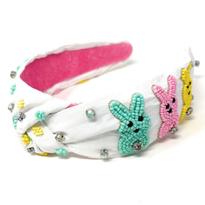 headbands for women, Easter knotted headband, headband style, top knot headband, Pink top knot headband, Easter headband, Easter hair band, bunny knot headband, top knotted headband, Bunny knotted headband, handmade headbands, top knotted headband, hand bead knotted headband, Easter bunny hair band for women, Hand bead St. Patrick’s headband, statement headbands, embellished headband, chic headband, Easter knot headband, Easter bunny headband, Easter hair accessories, Bunny knot headband