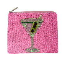 Load image into Gallery viewer, martini beaded Coin Purse Pouch, Beaded Coin Purse, martini Purse, martini Beaded Purse, Summer Coin Purse, Boho bags, Wallets for her, boho gifts, boho pouch, boho accessories, best friend gifts, tween girl gifts, martini beaded coin pouch, miscellaneous gifts, best seller, best selling items, bachelorette gifts, birthday gifts, preppy beaded wallet, party favors, bachelorette bag, money pouch, wallets for girls, bohemian wallet, batch gifts, mother’s day gift, martini lover gift, handmade gifts