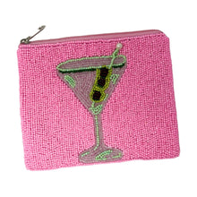 Load image into Gallery viewer, martini beaded Coin Purse Pouch, Beaded Coin Purse, martini Purse, martini Beaded Purse, Summer Coin Purse, Boho bags, Wallets for her, boho gifts, boho pouch, boho accessories, best friend gifts, tween girl gifts, martini beaded coin pouch, miscellaneous gifts, best seller, best selling items, bachelorette gifts, birthday gifts, preppy beaded wallet, party favors, bachelorette bag, money pouch, wallets for girls, bohemian wallet, batch gifts, mother’s day gift, martini lover gift, handmade gifts