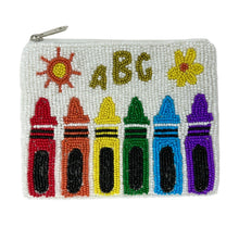 Load image into Gallery viewer, Best teacher ever beaded Coin Purse Pouch, teacher bead Purse, teacher Beaded Pouch, crayons Purse, Boho bags, Wallets for her, boho pouch, boho accessories, best friend gifts, teacher gifts, miscellaneous gifts, best seller, best selling items, teacher appreciation gifts, birthday gifts, preppy beaded wallet, party favors, bachelorette bag, money pouch, wallets for teachers, teacher appreciation week gifts, mother’s day gift, handmade gifts, birthday for her, teacher appreciation day 