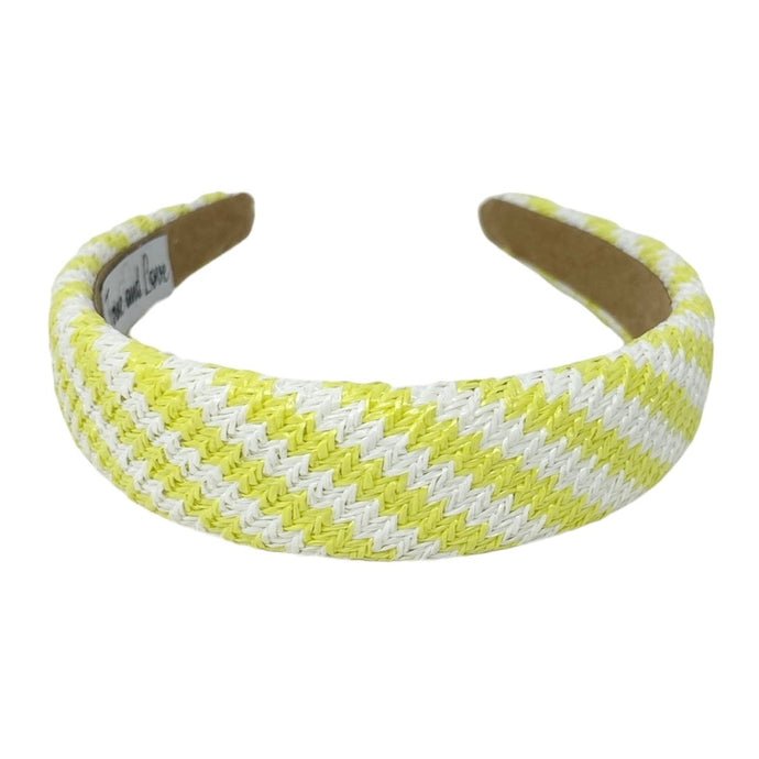 New! ✨ Multi-Colored Raffia Chevron Weave Luxe Boutique Statement Headband MULTI COLOR CHEVRON STRIPE RAFFIA KNOT HEADBAND – Natural  main image 4