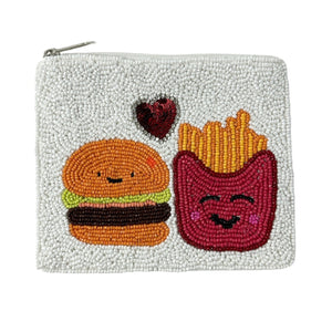 burger and fries beaded Coin Purse Pouch, burger fries bead Purse, burger fries Beaded Pouch, burger fries Purse, Boho bags, Wallets for her, boho pouch, boho accessories, bachelorette gifts, best friend gifts, miscellaneous gifts, best seller, best selling items, gifts for her, birthday gifts, preppy beaded wallet, party favors, bachelorette bag, money pouch, wallets for her, unique cute gifts, mother’s day gift, handmade gifts, birthday for her, resort pouch, card pouch, burger fries lover gift