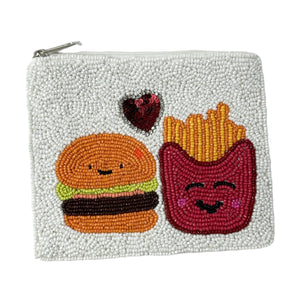 burger and fries beaded Coin Purse Pouch, burger fries bead Purse, burger fries Beaded Pouch, burger fries Purse, Boho bags, Wallets for her, boho pouch, boho accessories, bachelorette gifts, best friend gifts, miscellaneous gifts, best seller, best selling items, gifts for her, birthday gifts, preppy beaded wallet, party favors, bachelorette bag, money pouch, wallets for her, unique cute gifts, mother’s day gift, handmade gifts, birthday for her, resort pouch, card pouch, burger fries lover gift