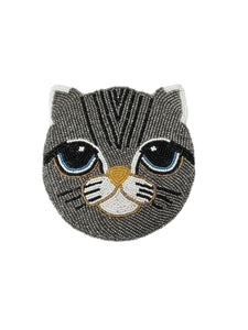 Cat Beaded Pouch Purse